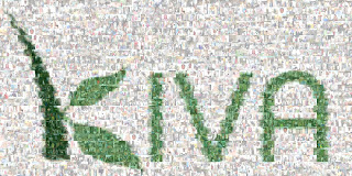 Mosaic of Kiva logo made from many people's photos